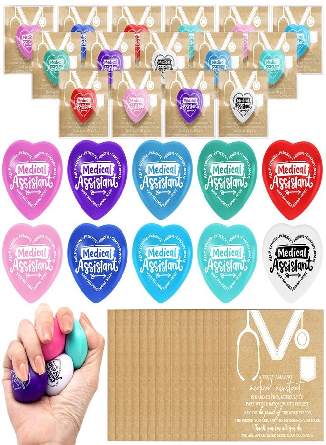 Arrowbash 20 Sets Valentine Medical Assistant Gifts Bulk 2025 Heart Stress Balls Ma Appreciation Gifts for Women Inspirational Squeeze Ball for Medical Assistant Coworker Team Birthday Party Gift - Image 1